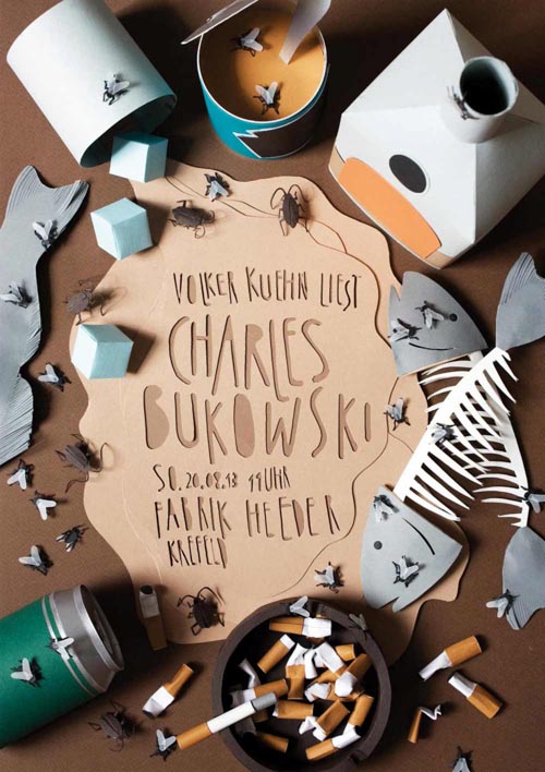 Lesung Charles Bukowski. Andrea Weber. 100 Beste Plakate.